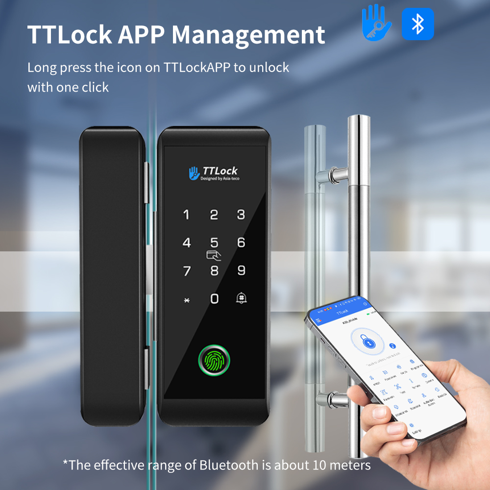 TTLOCK Smart Glass lock Finger - đánh giá và giá Glass Door Hinge